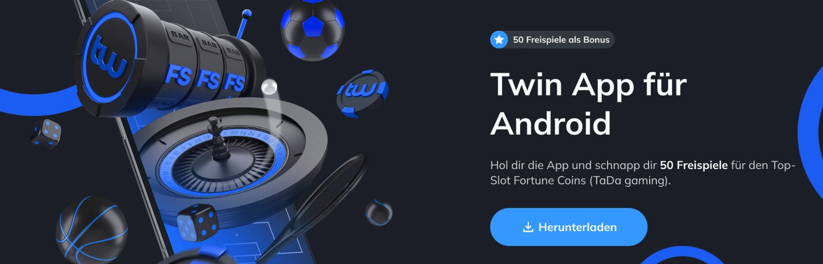 Mobile Version von twin Casino für Smartphone und Tablet — 2 €, 50 freispiele