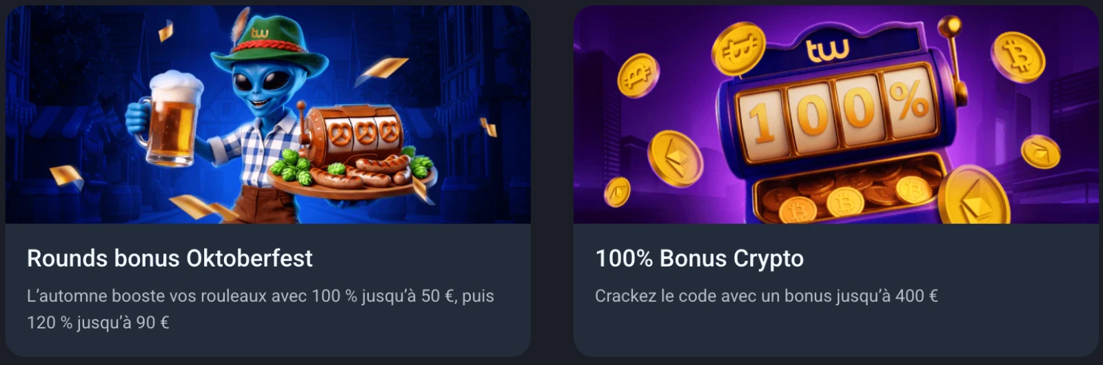 Promotions chez twin — 100%, 50 €